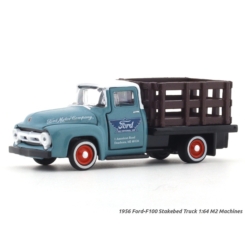 1956 Ford-F100 Stakebed Truck 1:64 M2 Machines licensed diecast scale model car 32500-95