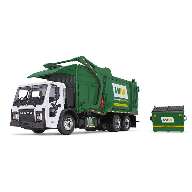 (B&D) 1/34 Mack LR w/ McNeilus Meridian Front Loader & Dumpster, Waste Management - Damaged Item