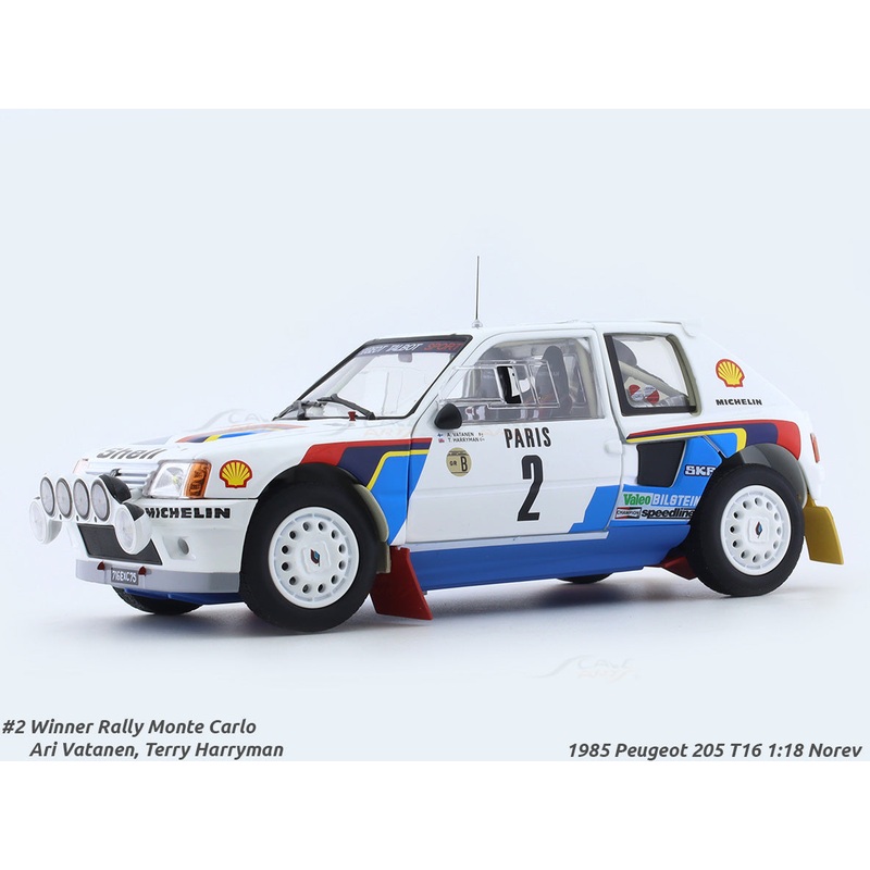 1985 Peugeot 205 T16 Winner Monte Carlo 1:18 Norev diecast scale model car collectible