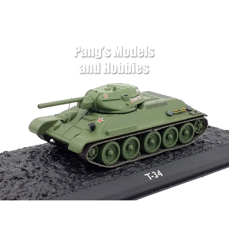 T-34 T-34/76 Tank - Soviet Army, Kursk, 1943 & Display Case - 1/72 Scale Diecast Metal Model by Atlas