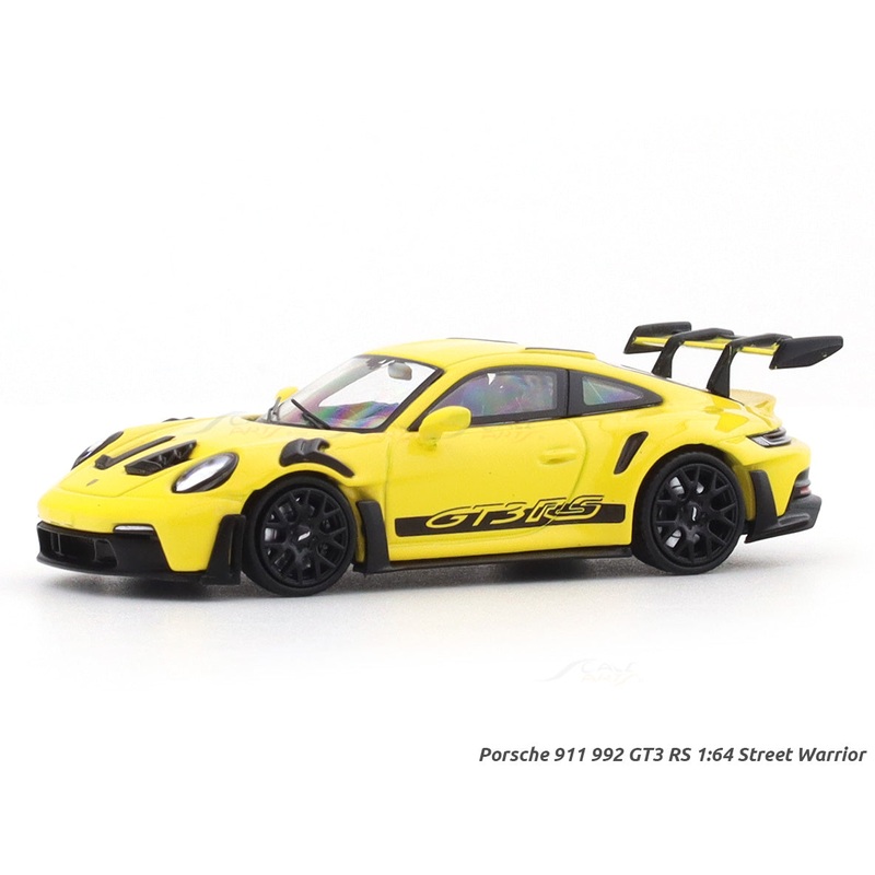 Porsche 911 992 GT3 RS Yellow 1:64 Street Warrior diecast scale model car miniature collectible