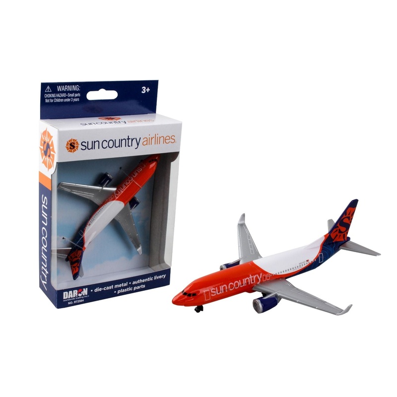 6 Inch Boeing 737 Sun Country Airlines 1/220 Scale Diecast Airplane Model by Daron (Single Plane)