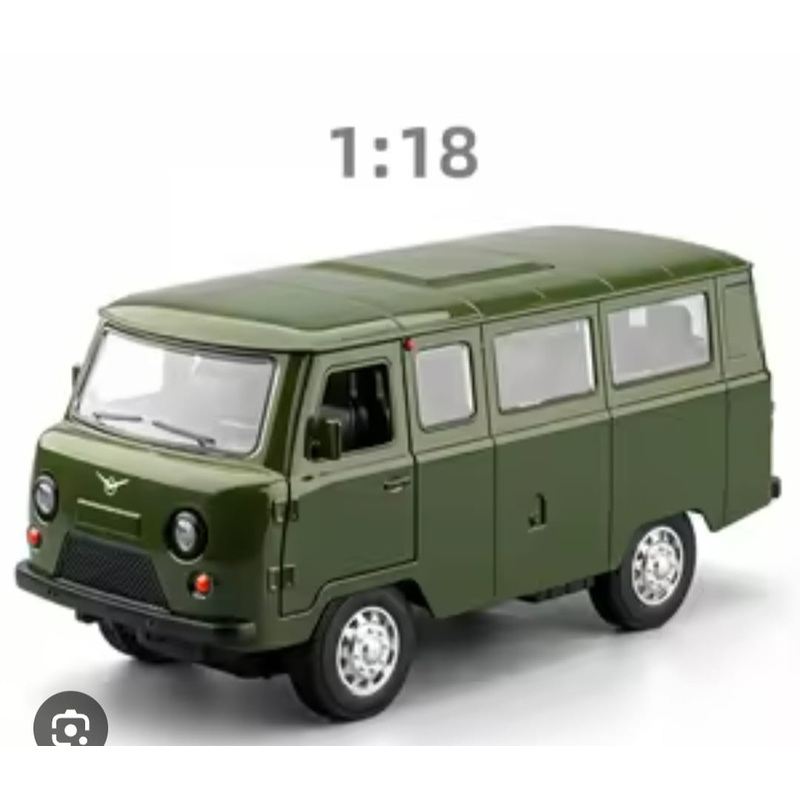 UAZ 31514 VAN 1:18 DIACAST CAR MODEL SR-1811B PULL BACK WITH SOUND & LIGHT (GREEN
