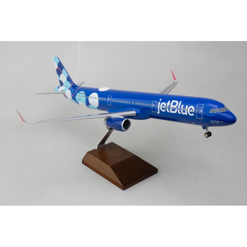 SKYMARKS JETBLUE A321 1/100 BALLOONS W/WOOD STAND & GEAR