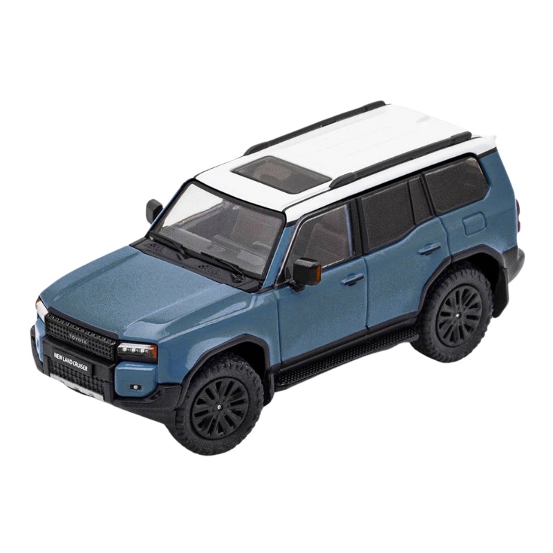 2024 Toyota Land Cruiser Prado LHD - Blue w/ White Top Diecast 1:64 Scale Model - GCD KS-075-421