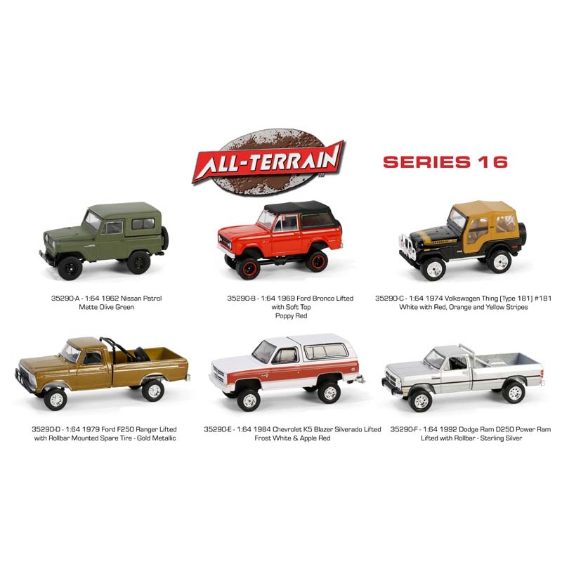 (All-Terrain Series 16) SET OF 6 Diecast 1:64 Scale Models - Greenlight 35290