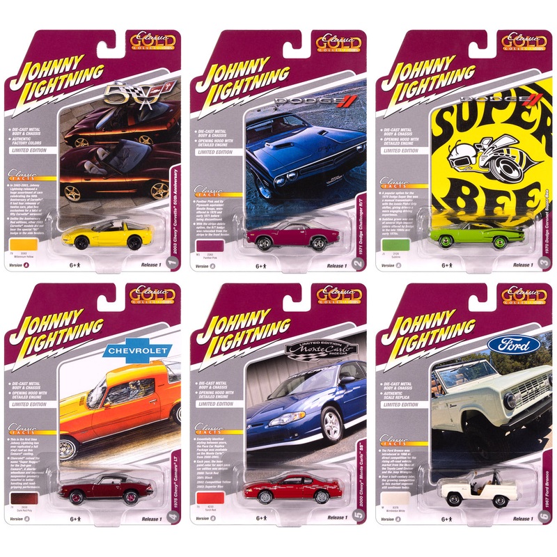 "PRE-ORDER" Johnny Lightning Classic Gold 2025 Release 1 Set A (6-Car Set) 1:64 Diecast (DUE OCTOBER 2025)