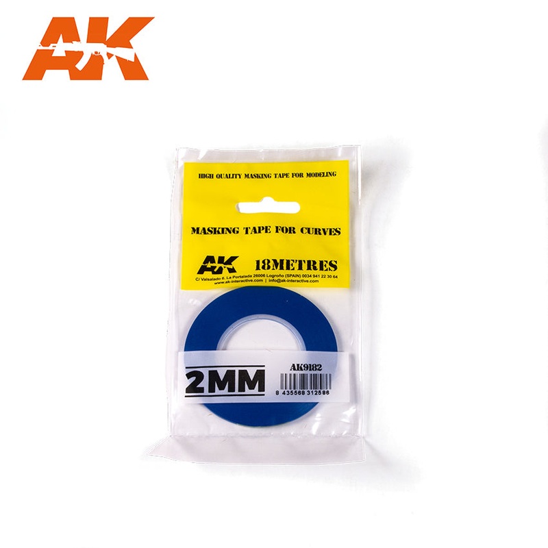 AK Interactive AK9182 Masking Tape for Curves 2mm x 18m