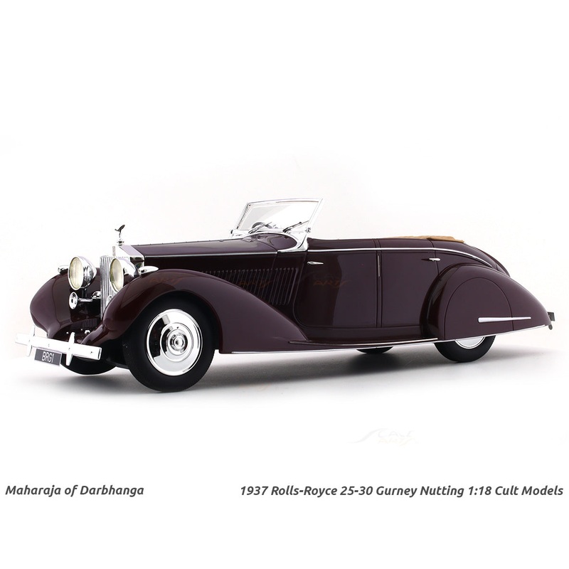 1937 Rolls-Royce 25-30 Gurney Nutting Maharaja Darbhanga maroon 1:18 Cult Models resin Scale Model car
