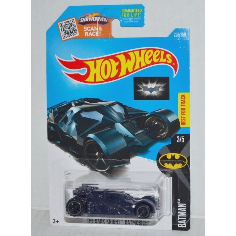 2015 Hot Wheels DC Comics Batman The Dark Knight Batmobile Blue Car