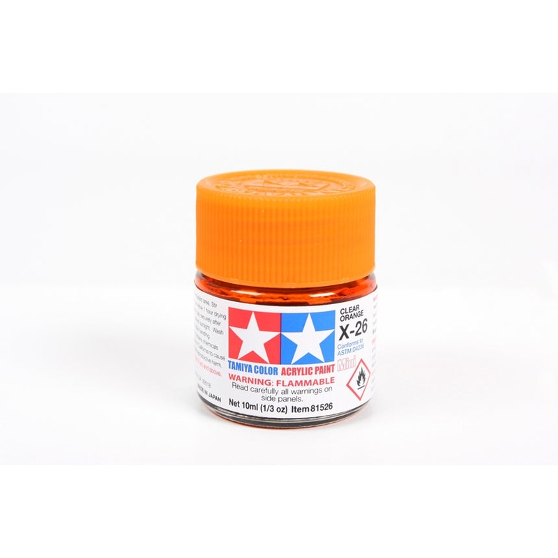 Tamiya Acrylic Mini X26, Clear Orange 10ml Bottle