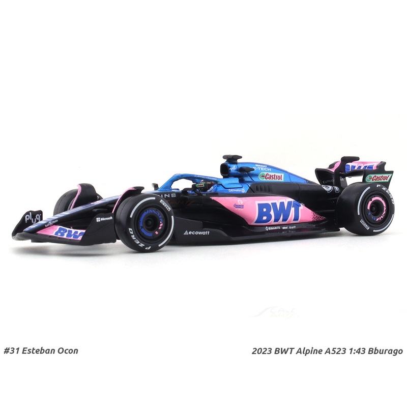 2023 BWT Alpine A523 Esteban Ocon 1:43 Bburago Formula 1 diecast scale model car