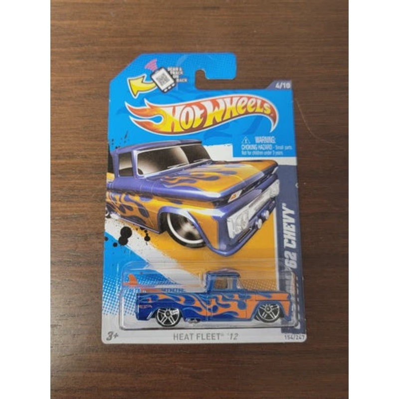 2012 Hot Wheels Custom '62 Chevy Blue With Flames Heat Fleet