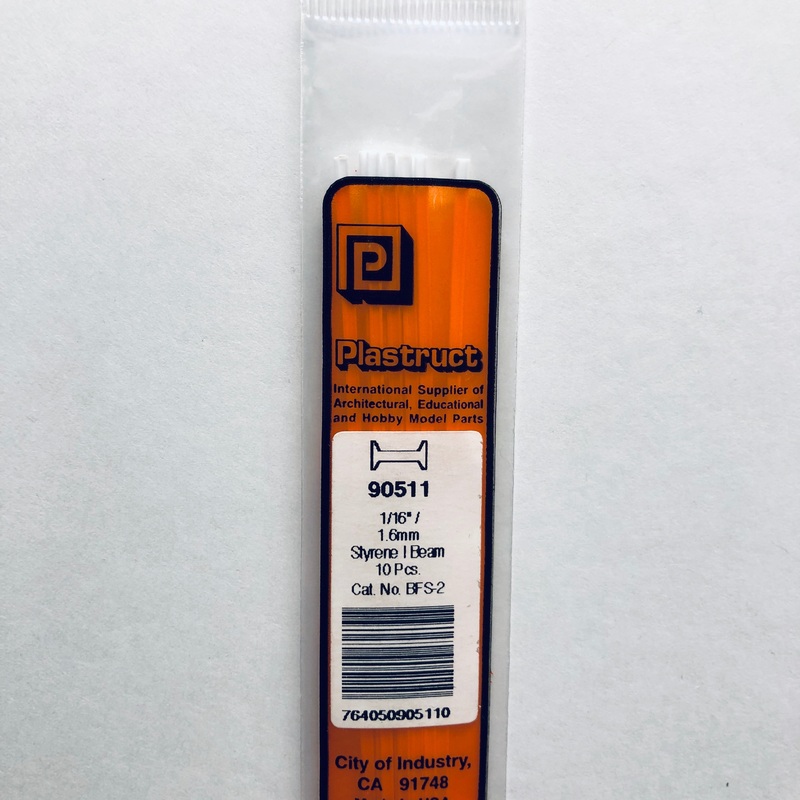 Plastruct 90511 Styrene I Beam 1/16"x 10" (10)