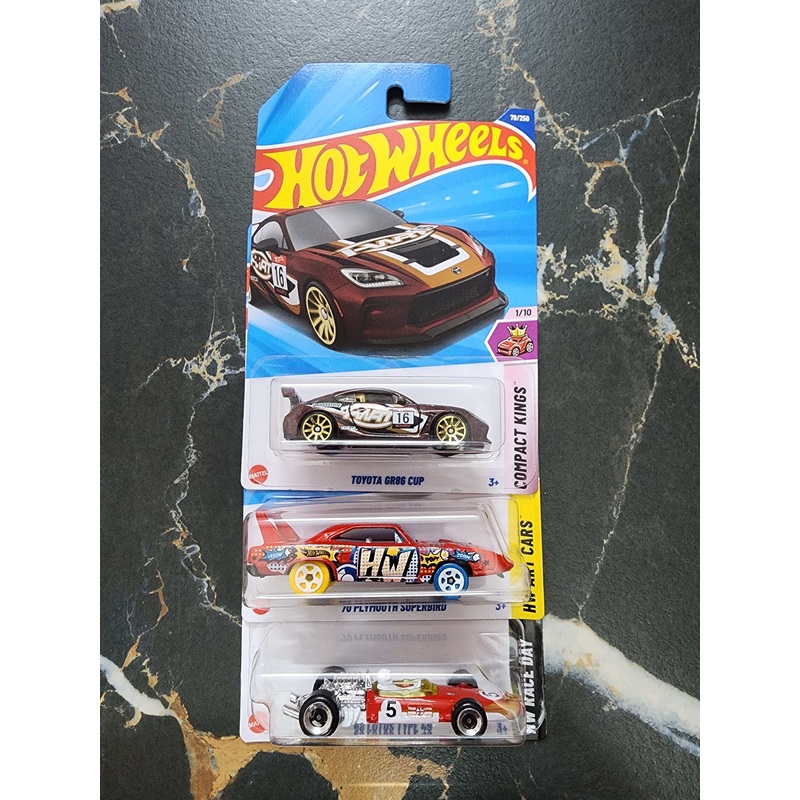 Hot Wheels Racing Legends Trio: Toyota GR86 Cup, '70 Plymouth Superbird & '68 Lotus Type 49 (3-Car Set - 18)