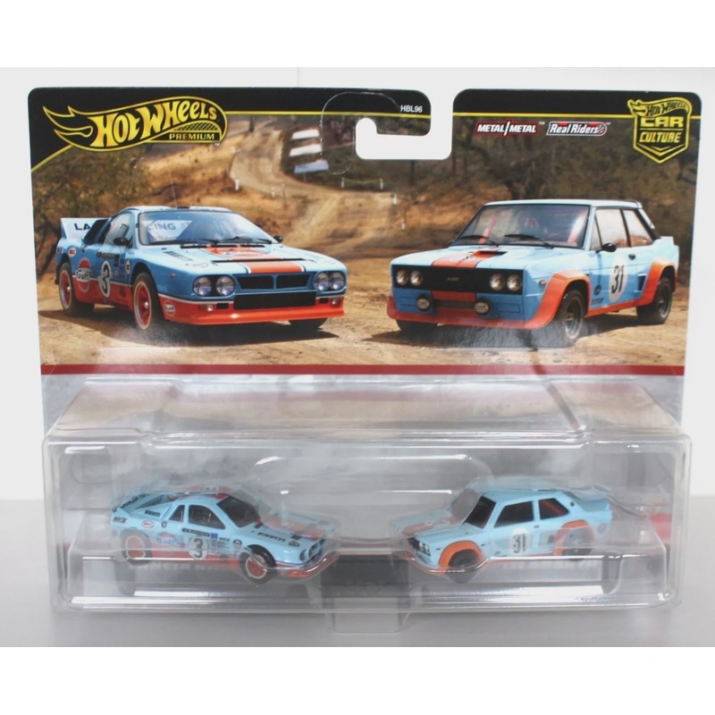 Hot Wheels Premium 2 Pack LANCIA RALLY 037 FIAT 131 ABARTH Set (HRR81)