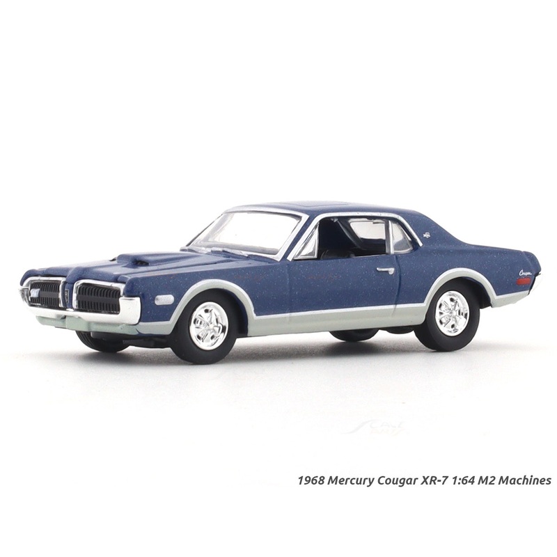 1968 Mercury Cougar XR-7 blue 1:64 M2 Machines licensed diecast scale model car 11228-109