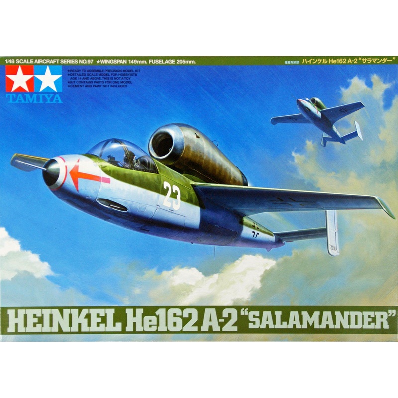 Tamiya 1/48 German Heinkel He162A-2 Salamander Jet Interceptor 61097