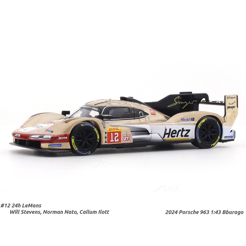 2024 Porsche 963 No.12 24h LeMans 1:43 Bburago licensed diecast scale model car