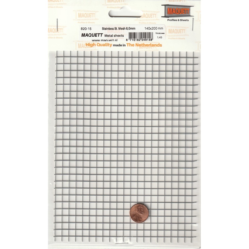 Maquett Stainless Steel Mesh 6mm 140mm x 200mm 820-15