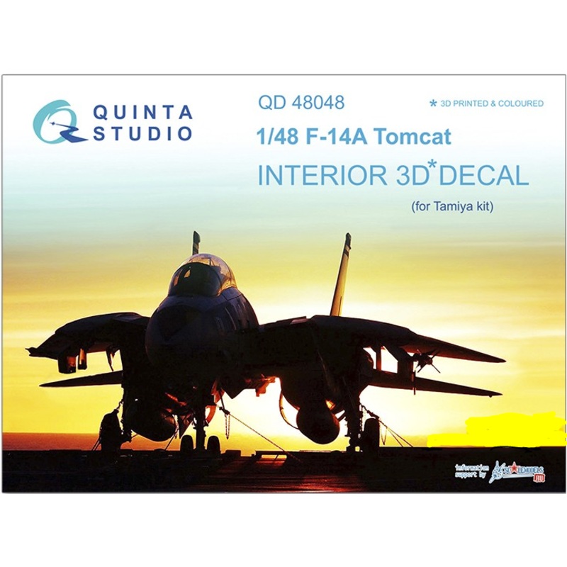 Quinta Studio 48048 1/48 F-14A  3D-Printed & Colored Interior on Decal Paper (for Tamiya kit)