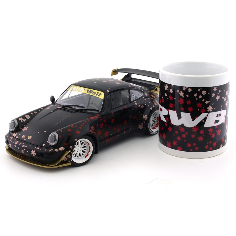2021 Porsche 911 964 RWB Aoki 1:18 Solido and a coffee mug diecast scale model car collectible
