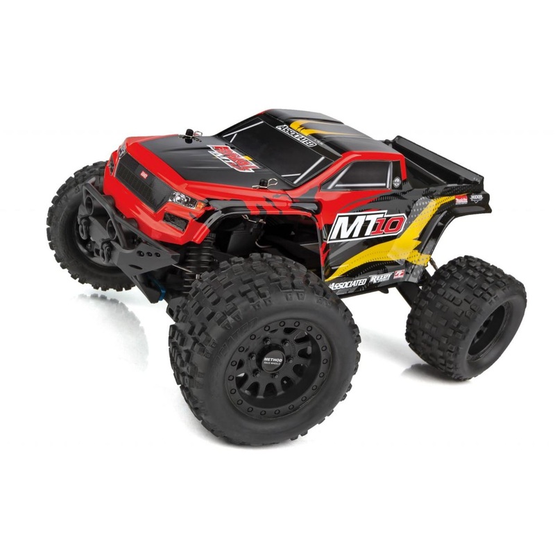 Team Associated - RIVAL MT10 1/10 Scale RTR Electric Brushless 4WD Monster Truck V2, Red, LiPo Combo