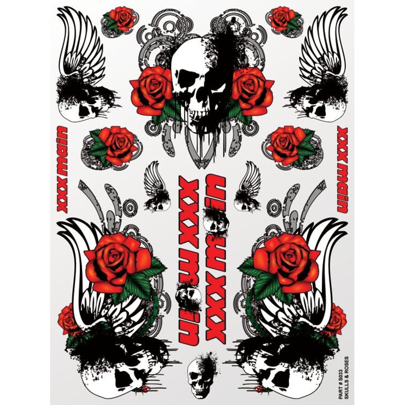 XXX Main Racing - Skulls & Roses Sticker Sheet