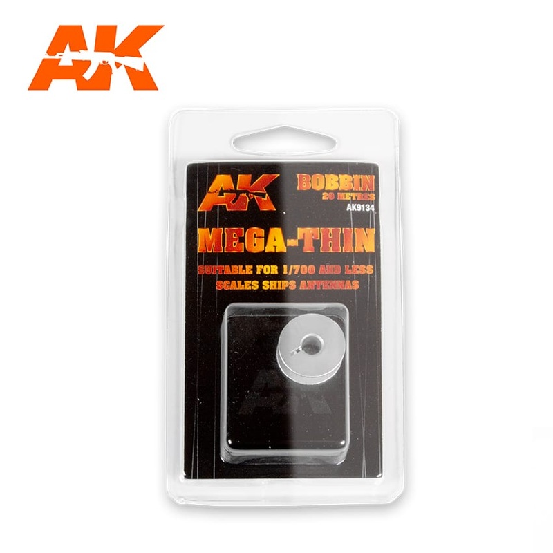 AK Interactive AK9134 Elastic Rigging  Mega-Thin for 1:700 or smaller - 20m / 66ft