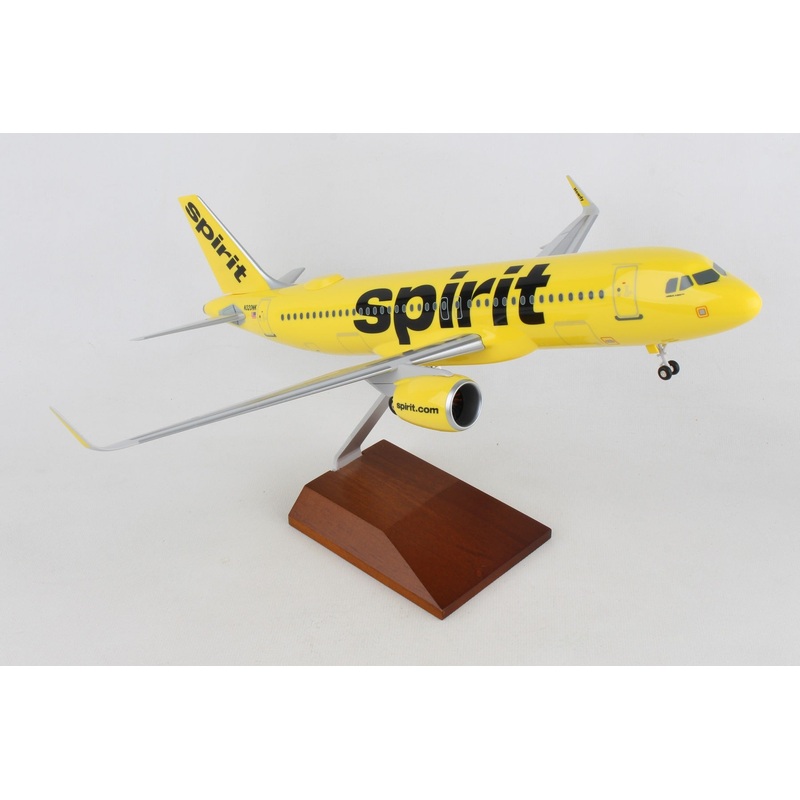 SKYMARKS SPIRIT A320NEO 1/100 W/WOOD STAND & GEAR &WIFI DOME