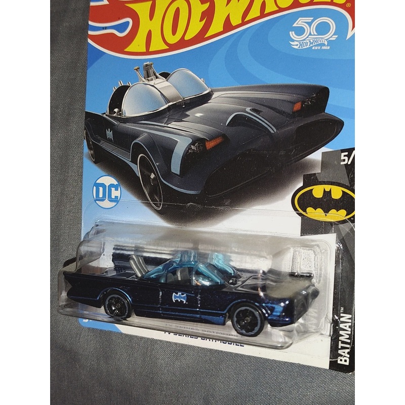 New Hot Wheels DC Batman Classic TV Series Batmobile #307 5/5 BLUE/BLUE 2017