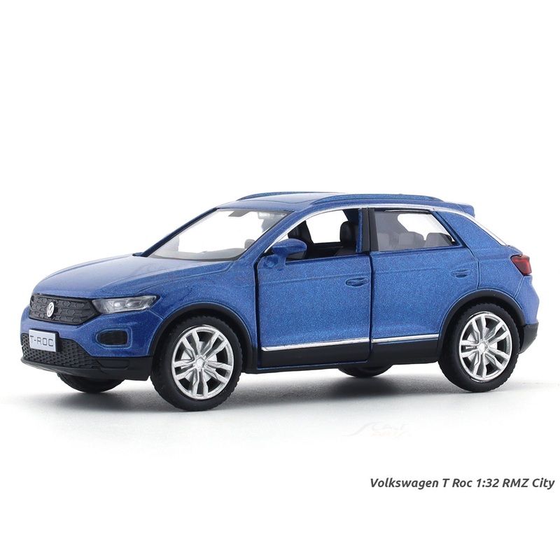 Volkswagen T Roc blue 1:32 RMZ City 5 inch pullback diecast scale model car