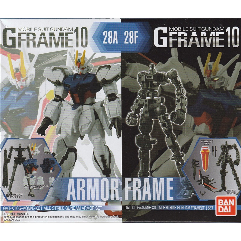 Bandai Gframe 10 "Armor Frame" GAT-X105+AQM/E-X01 Aile Strike Gundam 28A/28F 2604760A