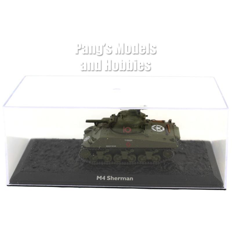 M4 Sherman Medium Tank & Display Case - US ARMY - 1/72 Scale Diecast Model by Atlas