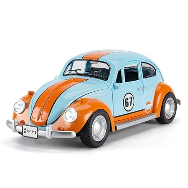 VINTAGE CAR 1:18 DIECAST MODEL SR-1812B PULL BACK METAL WITH OPENABLE DOORS