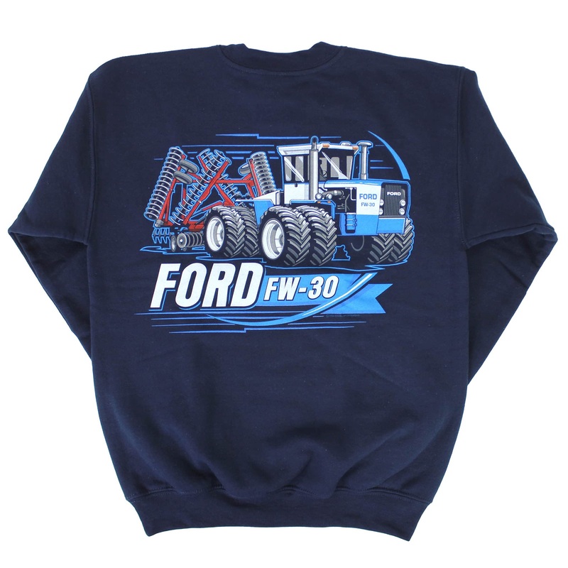 Youth Ford FW-30 with Wing Disk Navy Crew Neck Sweatshirt Large
