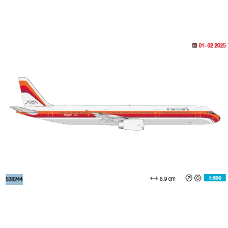538244 | Herpa Wings 1:500 | Airbus A321 American Airlines PSA Heritage livery  N582UW