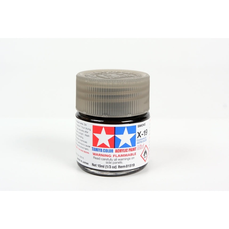 Tamiya Acrylic Mini X19, Smoke 10ml Bottle