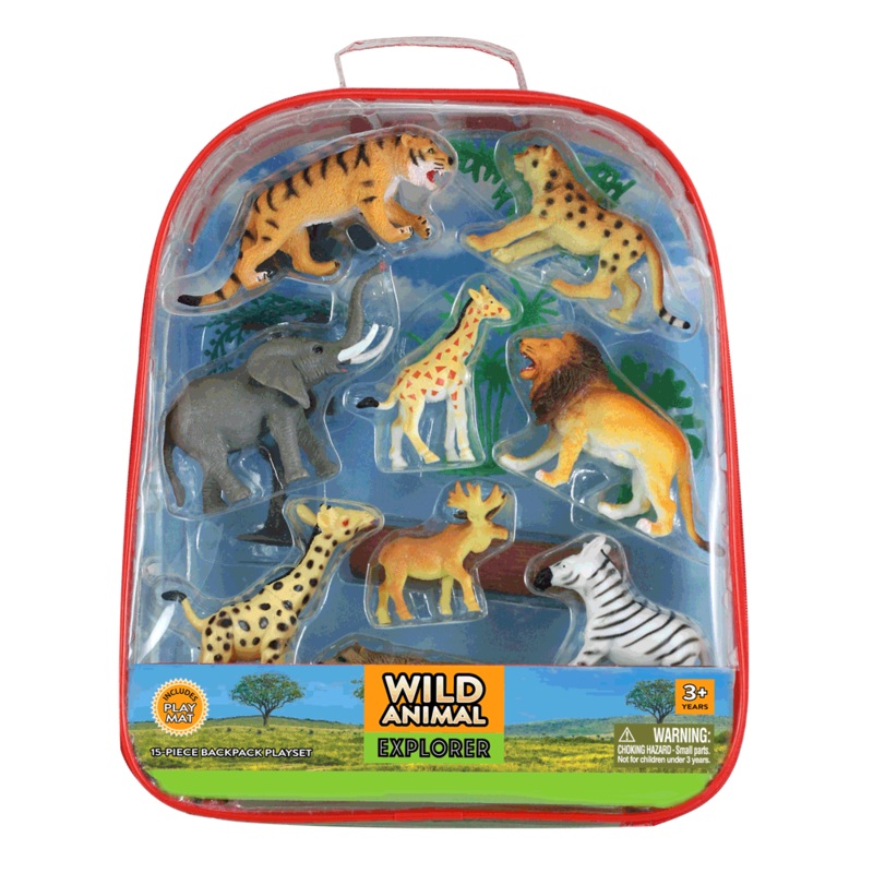 Wild Animal Explorer Backpack Playset