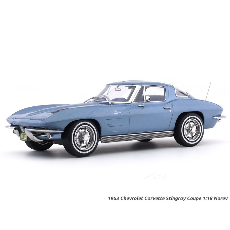 1963 Chevrolet Corvette Stingray Coupe Blue 1:18 Norev diecast Scale Model collectible