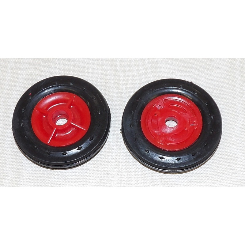 #SY138 1/16 Plastic Front Tractor Tire with Red Rim, Pair - AS IS