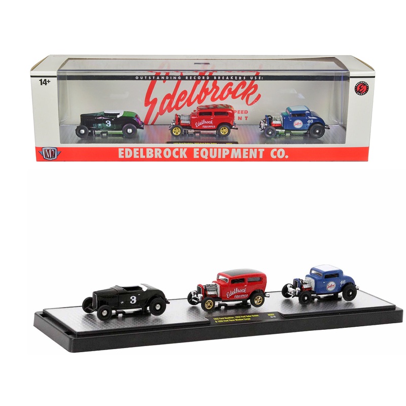 "Edelbrock Equipment Co." Set of 3 Pieces Limited Edition to 2750 pieces Worldwide 1/64 Diecast Models by M2 Machines