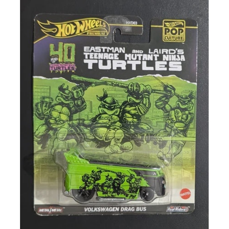 Hot Wheels Pop Culture Premium TMNT Volkswagen Drag Bus 40 Years