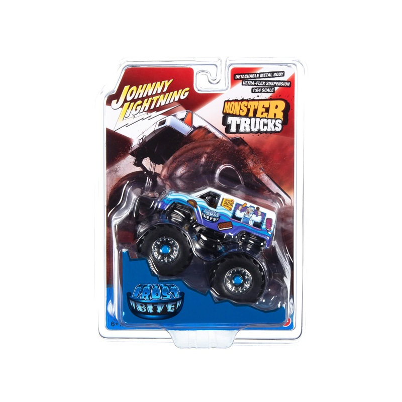 "Frost Bite" Monster Truck "I Scream You Scream" with Black Wheels "Monster Trucks" Series 1/64 Diecast Model by Johnny Lightning