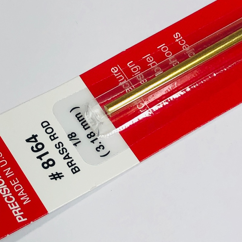 K&S 8164 Solid Brass Rod 1/8" (3.18mm) x 12"