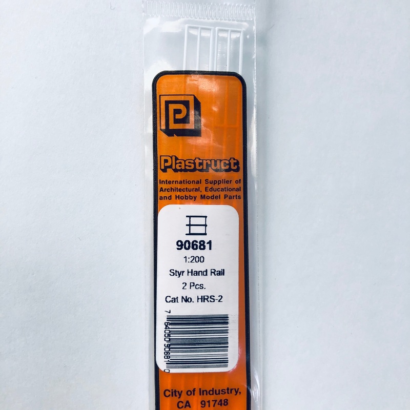 Plastruct 90681 Styrene Hand Rail N Scale 1/200 x 3.6" (2)