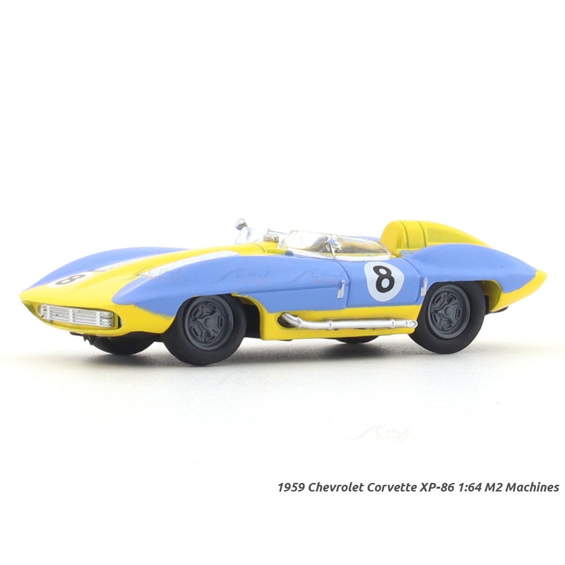 1959 Chevrolet Corvette XP-86 blue yellow 1:64 M2 Machines licensed diecast scale model car 11228-116