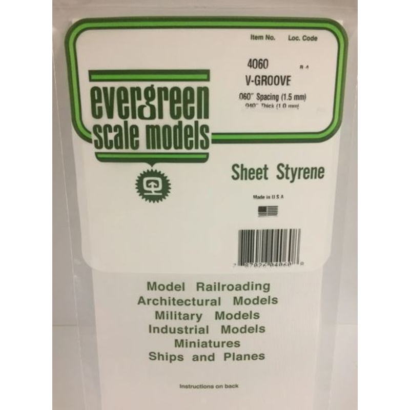 Evergreen 4060 .060" Spacing Vgroove Sheet