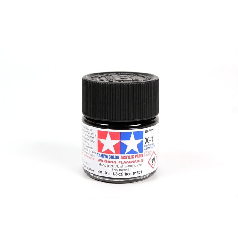 Tamiya Acrylic Mini X1, Black 10ml Bottle