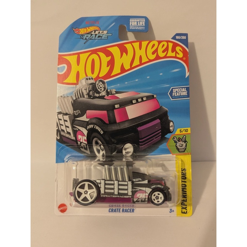 hotwheels pink  and black crate racer 2025